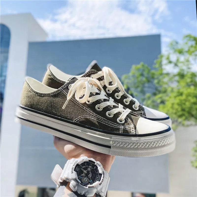 Classic 1970's Canvas Shoes for Men and Women Retro Non-slip Sports Shoes Korean Version Student Cloth Casual Shoes