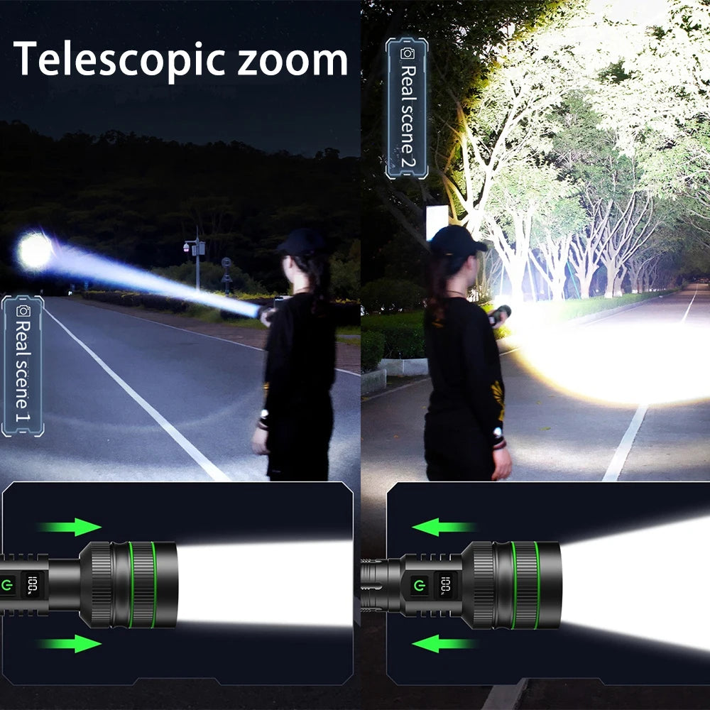 Bright Spotlight Long Range LED Flashlight: