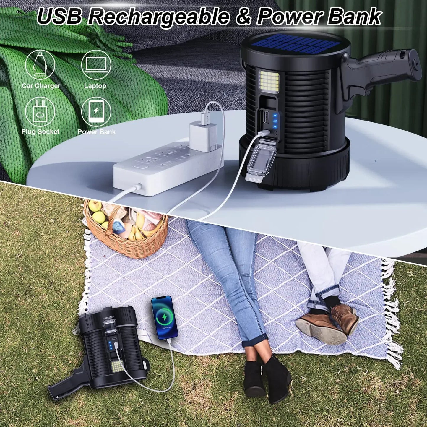Rechargeable Spotlight - 900,000 Lumens