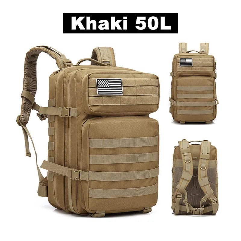 Multi-Functional Tactical Backpack – 50L / 35L / 25L | Waterproof & Large Capacity