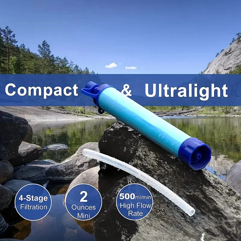 1pc Outdoor Water Filter – Personal Straw Filtration System