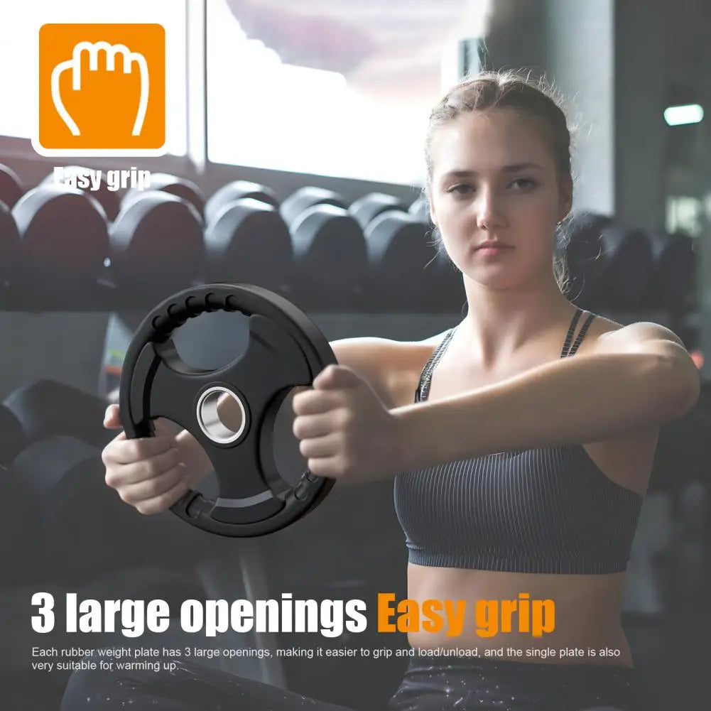 1PC 22 Lbs Gym Fitness Rubber-Covered Barbell Disc Plate