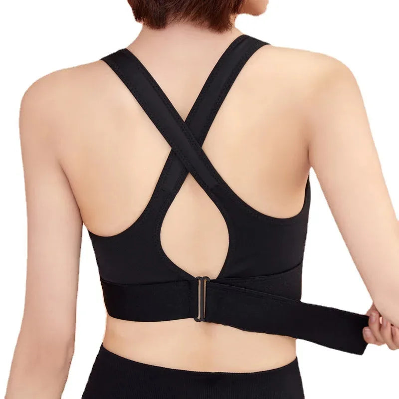 Shockproof Support, Elastic Fit, Slim Yoga Crop Top