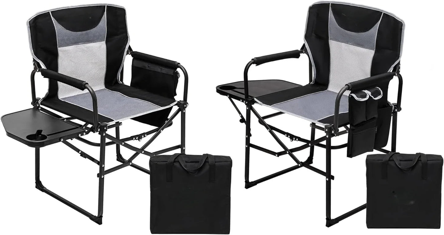 : Oversized 2-Pack Portable Folding Lawn Chairs for Adults