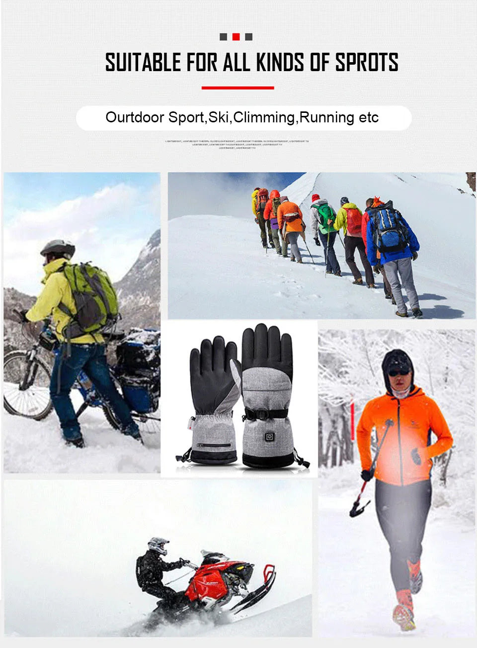 electric heated winter gloves,