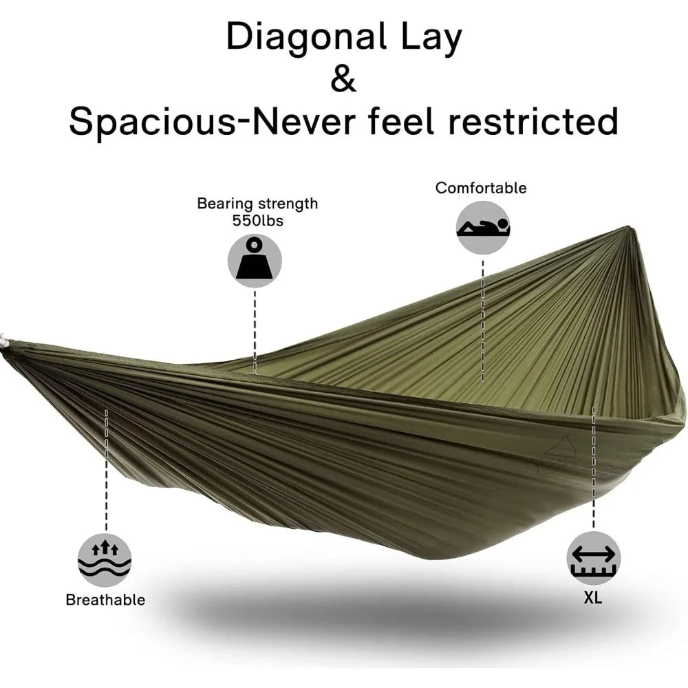 : 12Ft Camping Hammock with Mosquito Net