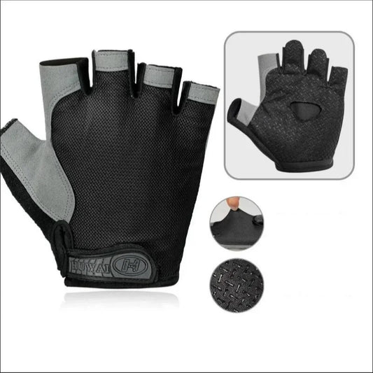Gym Gloves Fingerless Gloves Anti-Slip Shock-Absorbing Breathable
