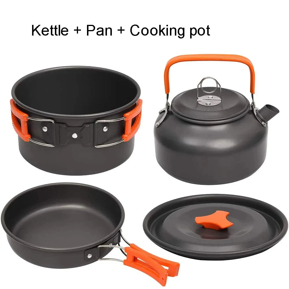 camping cookware set suitable for 2–3 people,