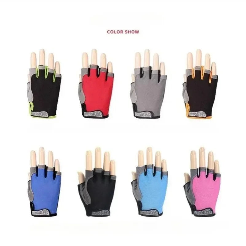 Gym Gloves Fingerless Gloves Anti-Slip Shock-Absorbing Breathable