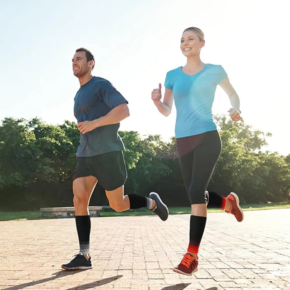 calf compression sleeve designed for cycling, running, and pain relieff