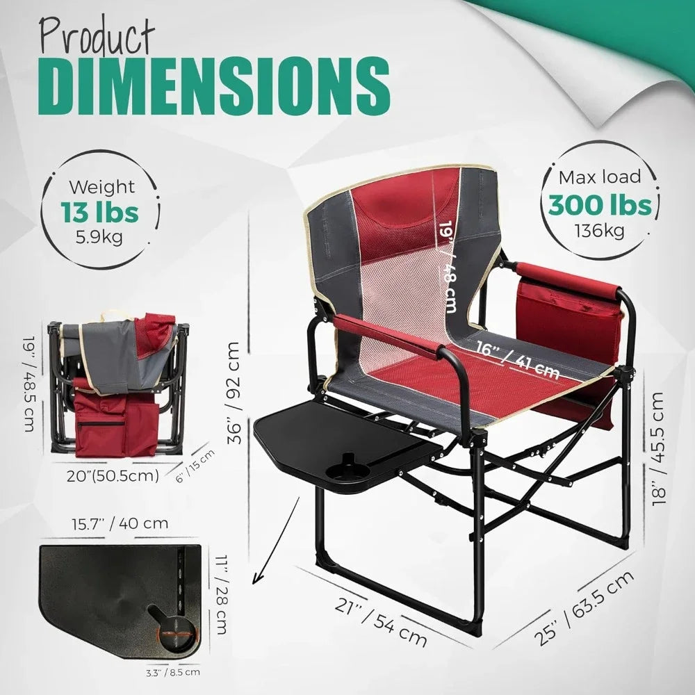 : Oversized 2-Pack Portable Folding Lawn Chairs for Adults