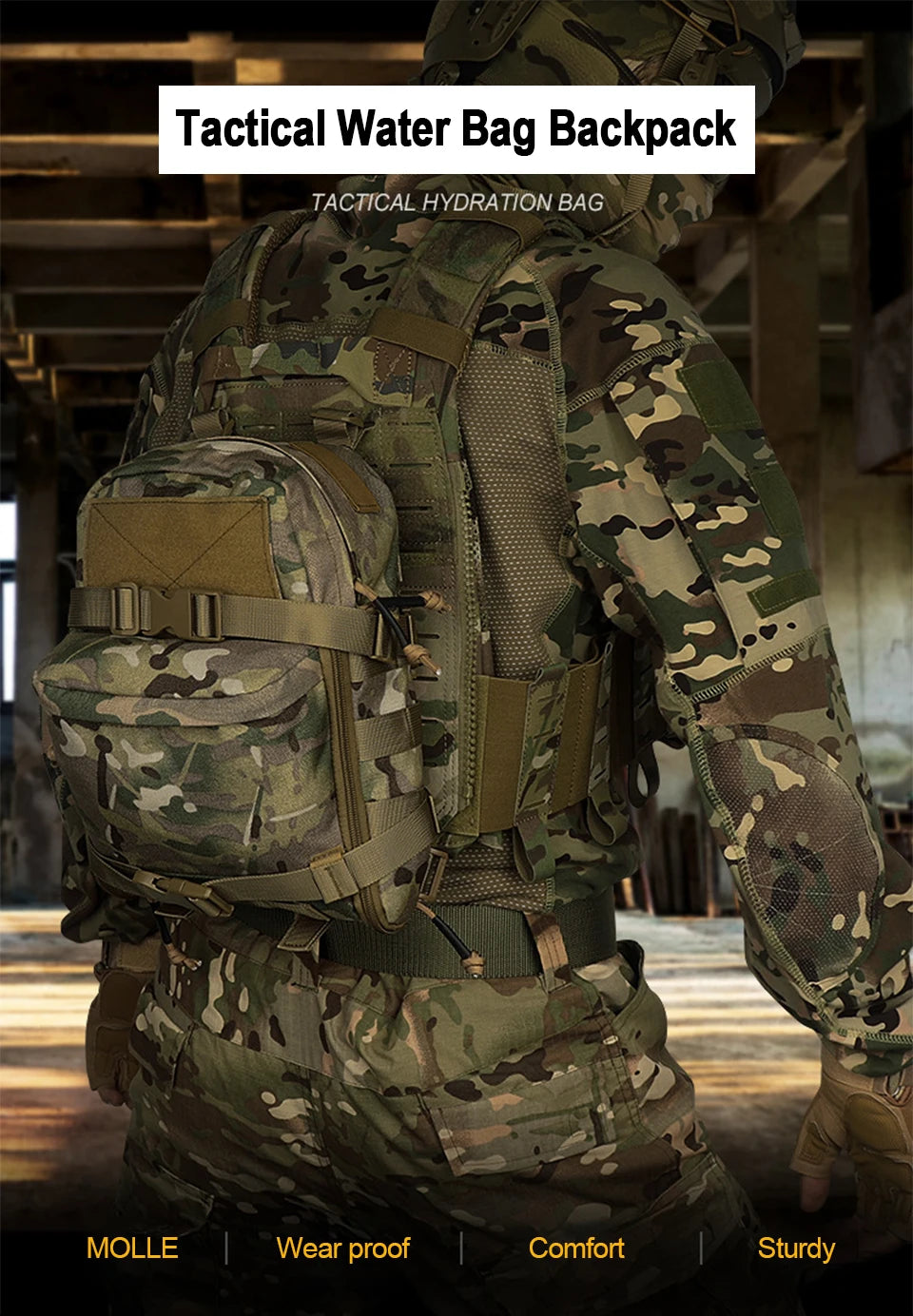 mini hydration backpack designed for tactical or outdoor use.s