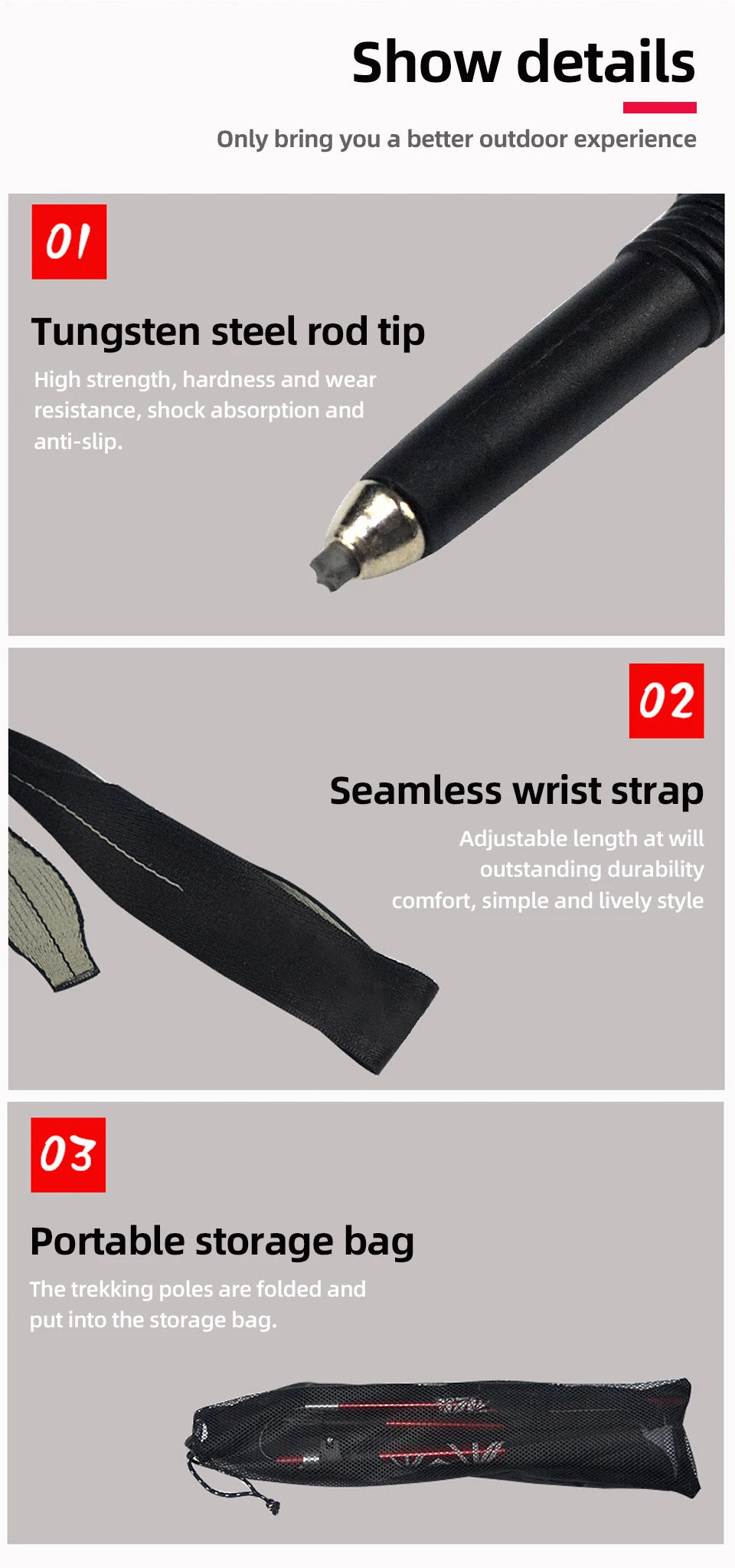 Lightweight, Foldable & Portable Walking Stick for CampingS