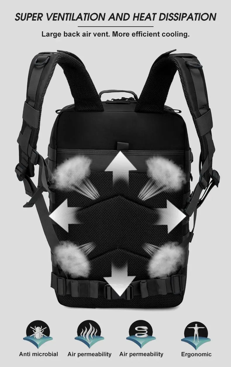 Multi-Functional Tactical Backpack – 50L / 35L / 25L | Waterproof & Large Capacity