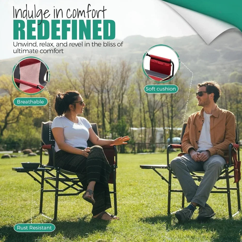 : Oversized 2-Pack Portable Folding Lawn Chairs for Adults