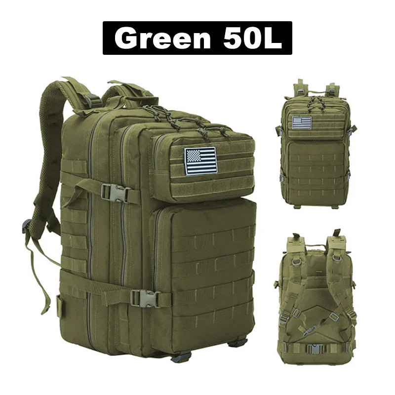 Multi-Functional Tactical Backpack – 50L / 35L / 25L | Waterproof & Large Capacity