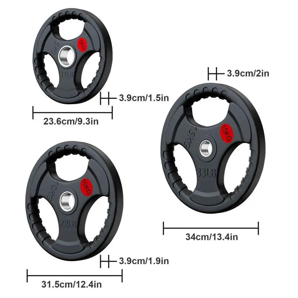 1PC 22 Lbs Gym Fitness Rubber-Covered Barbell Disc Plate