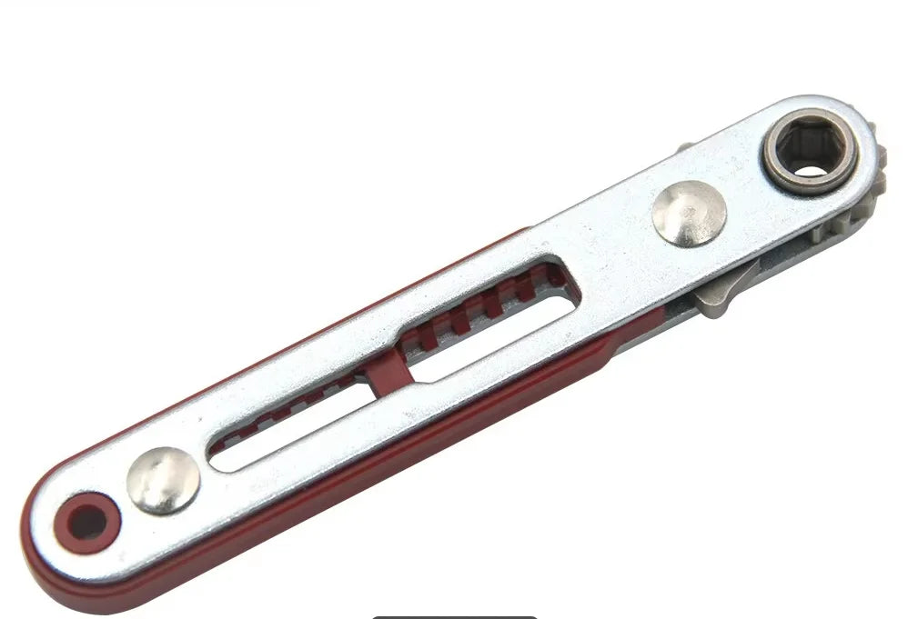 Mini Ratchet Wrench Screwdriver – 1/4 Inch Hex Bit Drive, Reversible Elbow & Flat Head Handle