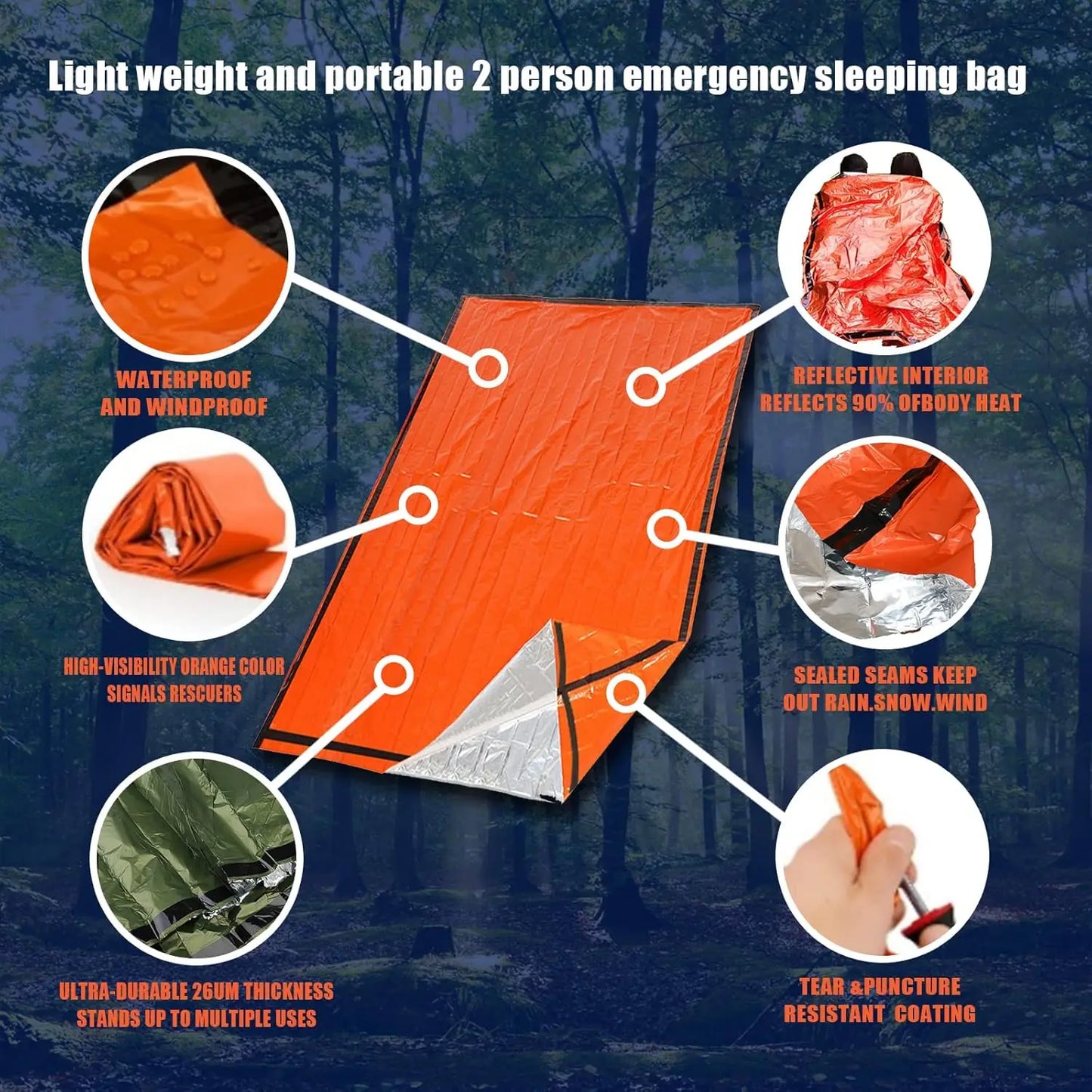 portable outdoor emergency sleeping bag,