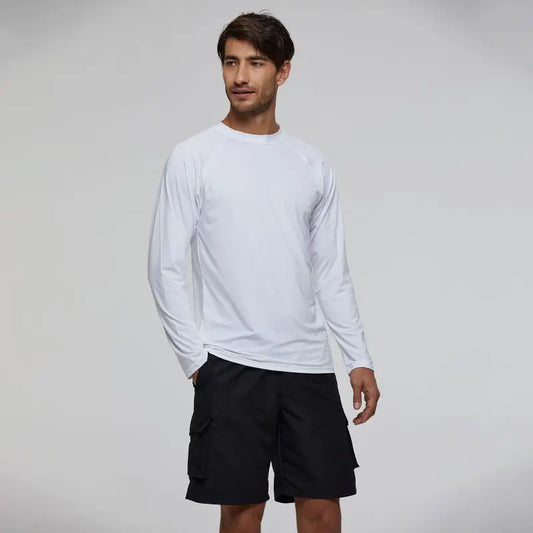 Men's UPF 50+ Long Sleeve Shirts Sun Protection SPF/UV Fishing Hiking Running T-Shirts Rashguard Swim Shirts