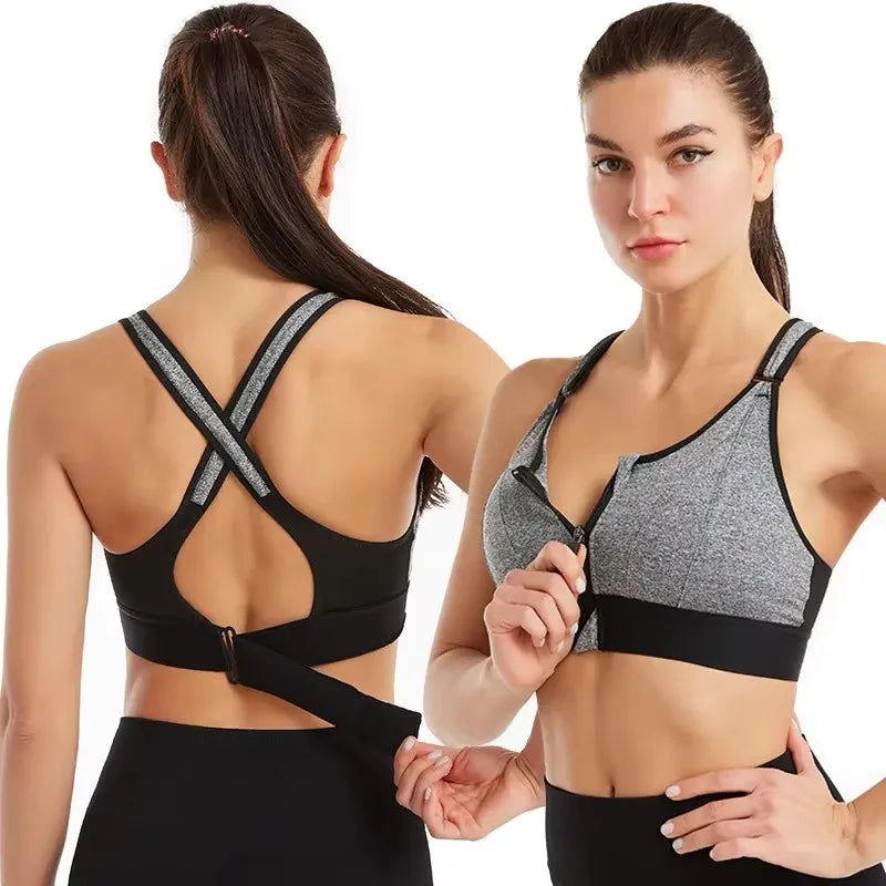Shockproof Support, Elastic Fit, Slim Yoga Crop Top