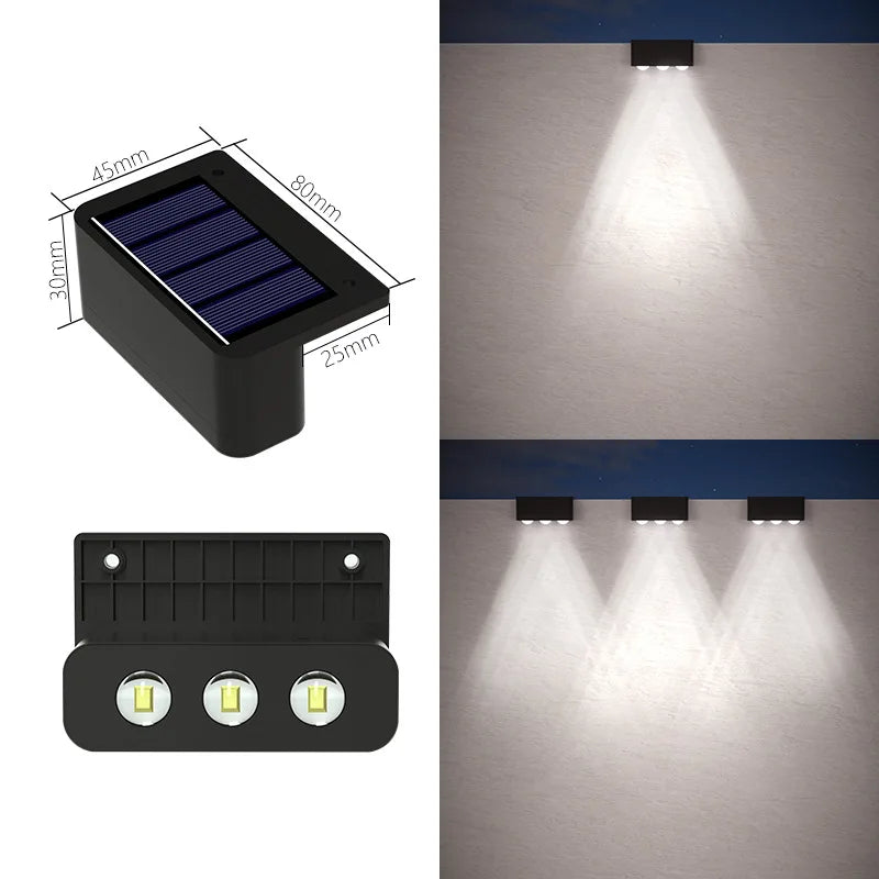 LED Solar Wall Lamp – Outdoor Waterproof Up & Down Lighting