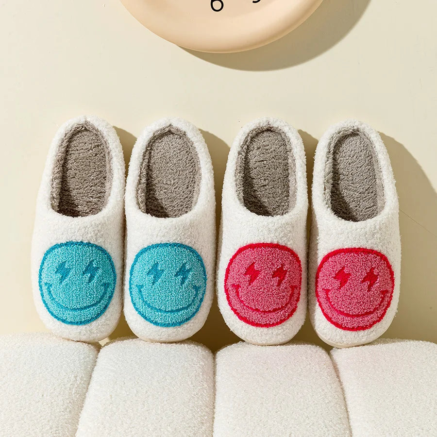 Clearance_Women Super Cute Lightning Smile Face Slippers House Funny Ladies Casual Footwear Winter Shoes Fluffy Slides for Home_