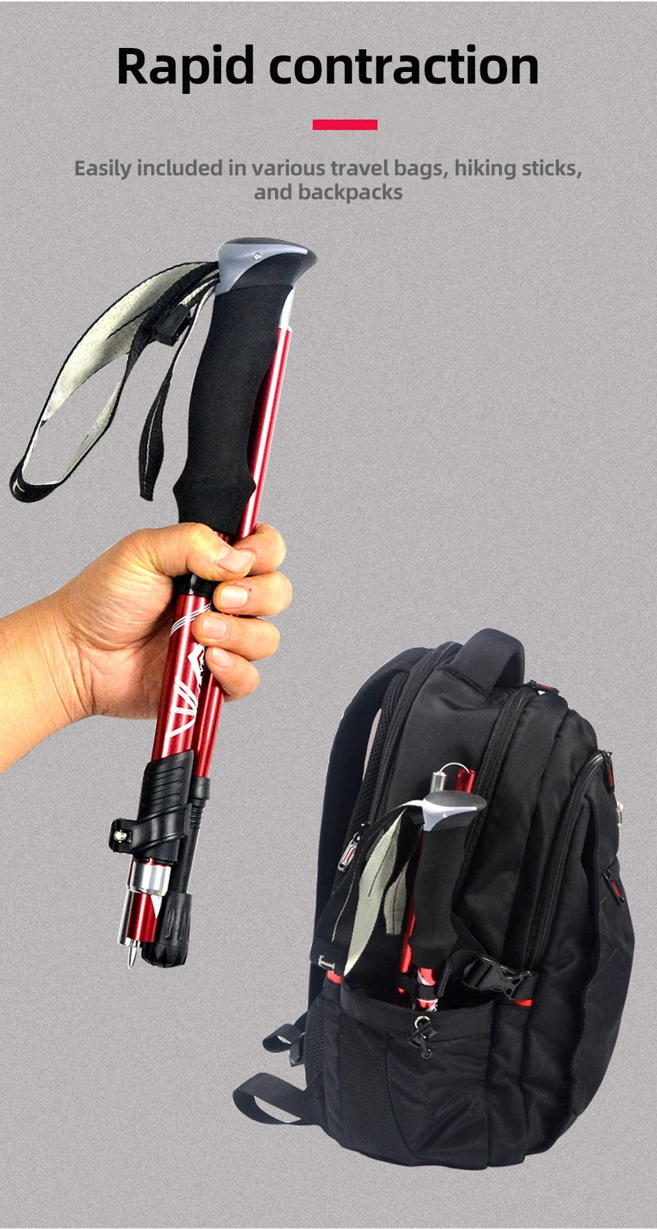 Lightweight, Foldable & Portable Walking Stick for CampingS
