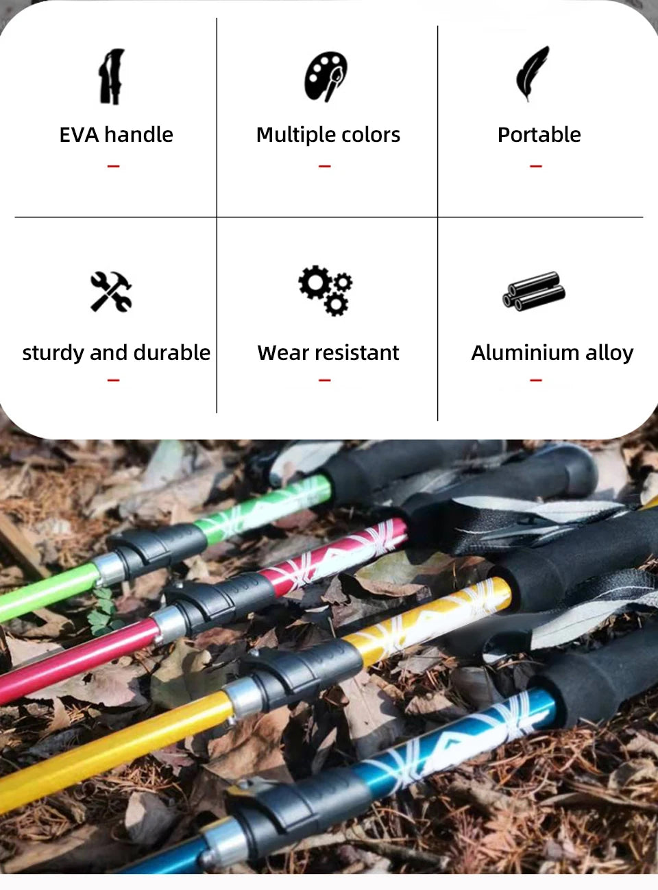 Lightweight, Foldable & Portable Walking Stick for CampingS