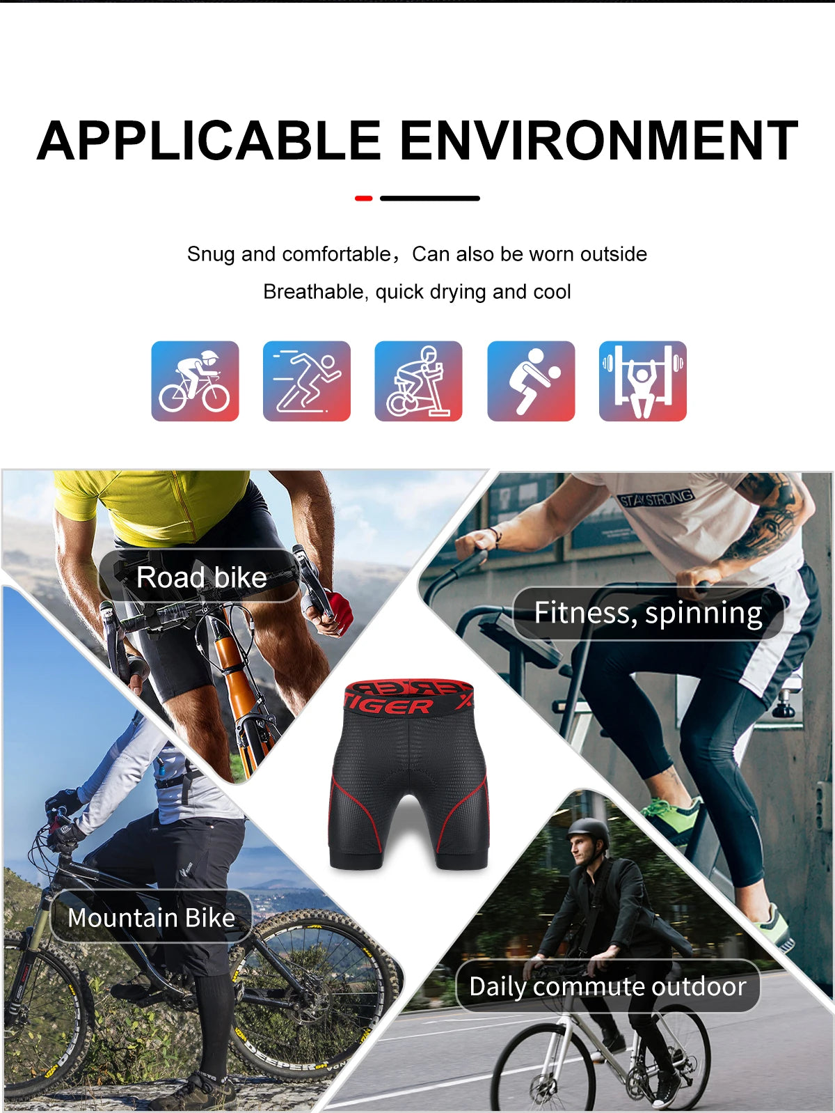 The X-TIGER Cycling Underwear Gel Pad Shorts