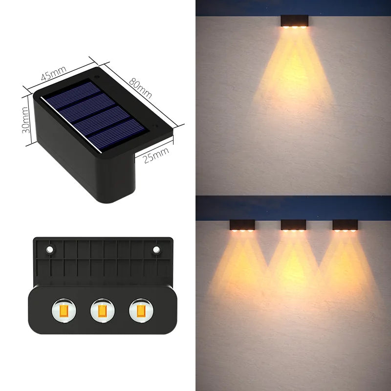 LED Solar Wall Lamp – Outdoor Waterproof Up & Down Lighting