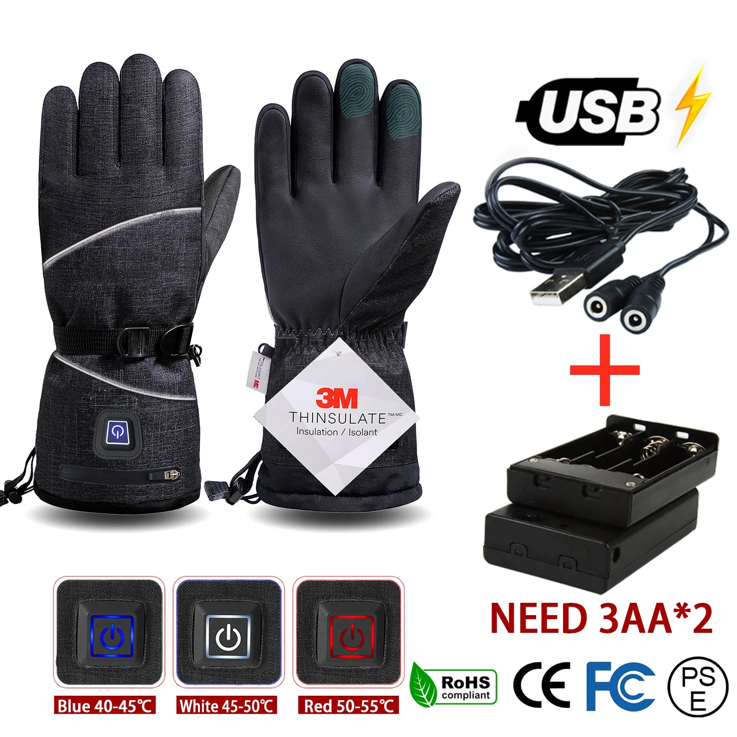 electric heated winter gloves,