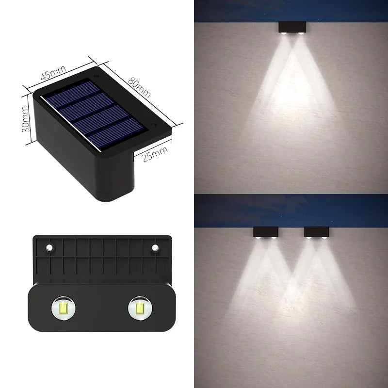 LED Solar Wall Lamp – Outdoor Waterproof Up & Down Lighting