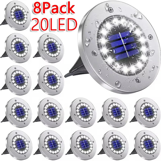 Solar Lights Outdoor 8/20LEDs Disk n