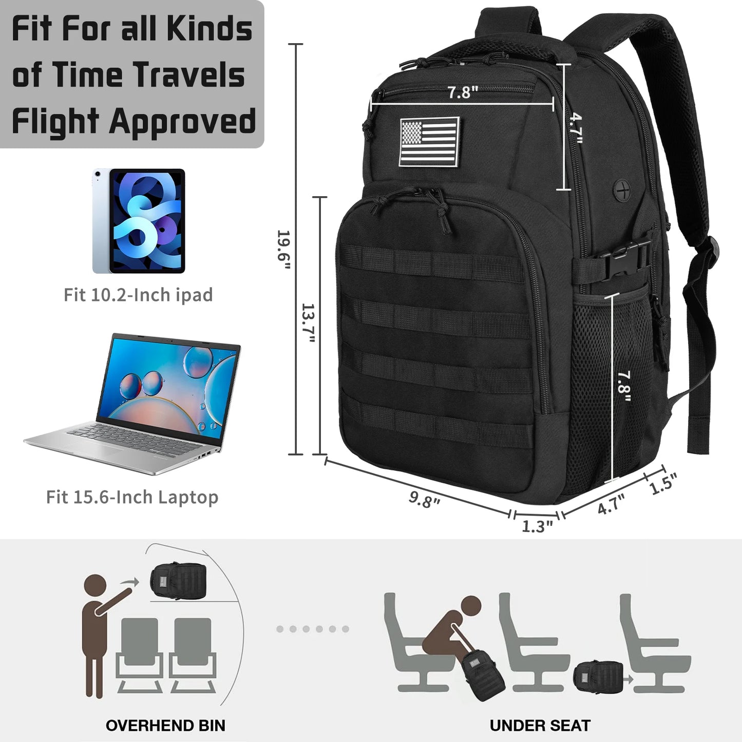 Multi-Functional Tactical Backpack – 50L / 35L / 25L | Waterproof & Large Capacity
