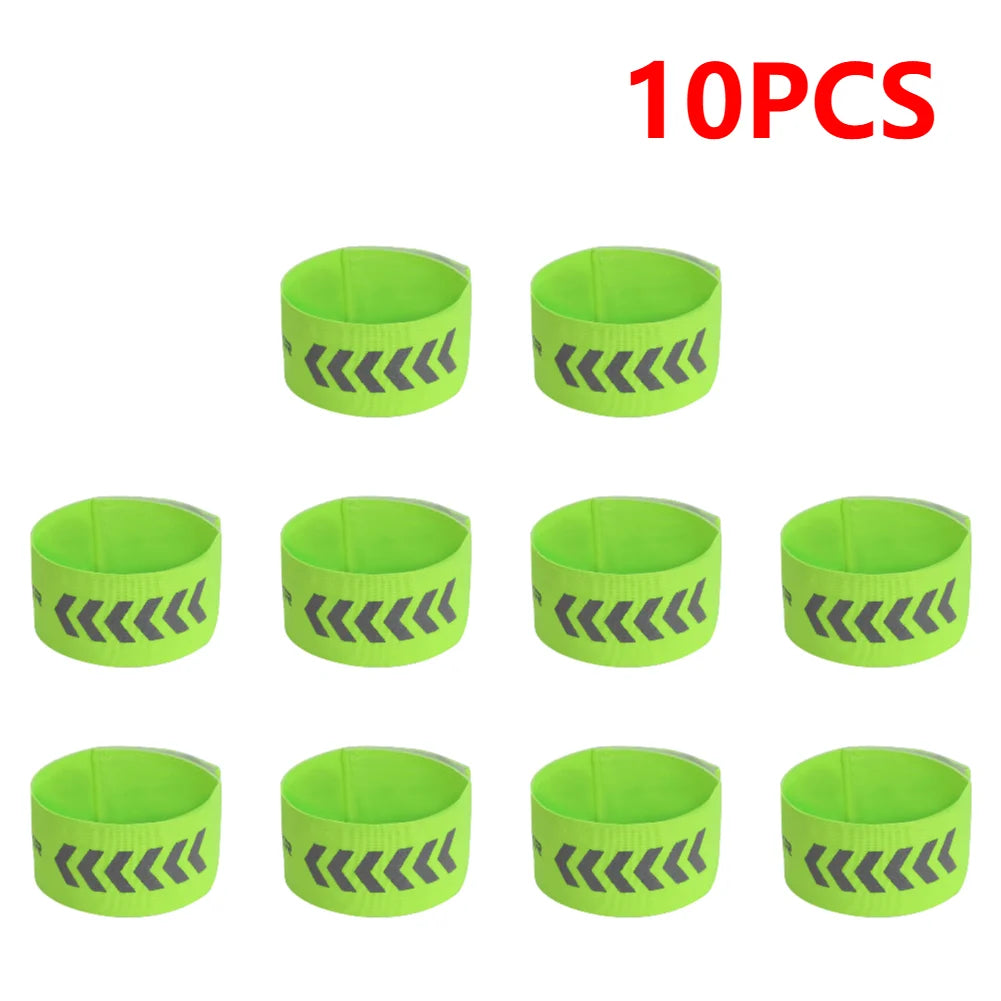 5-20PCS Reflective Beam Belts Multifunction Arm Ankle Leg Safety Bands for Cycling Durable Adjustable for Joggers Bikers Walkers