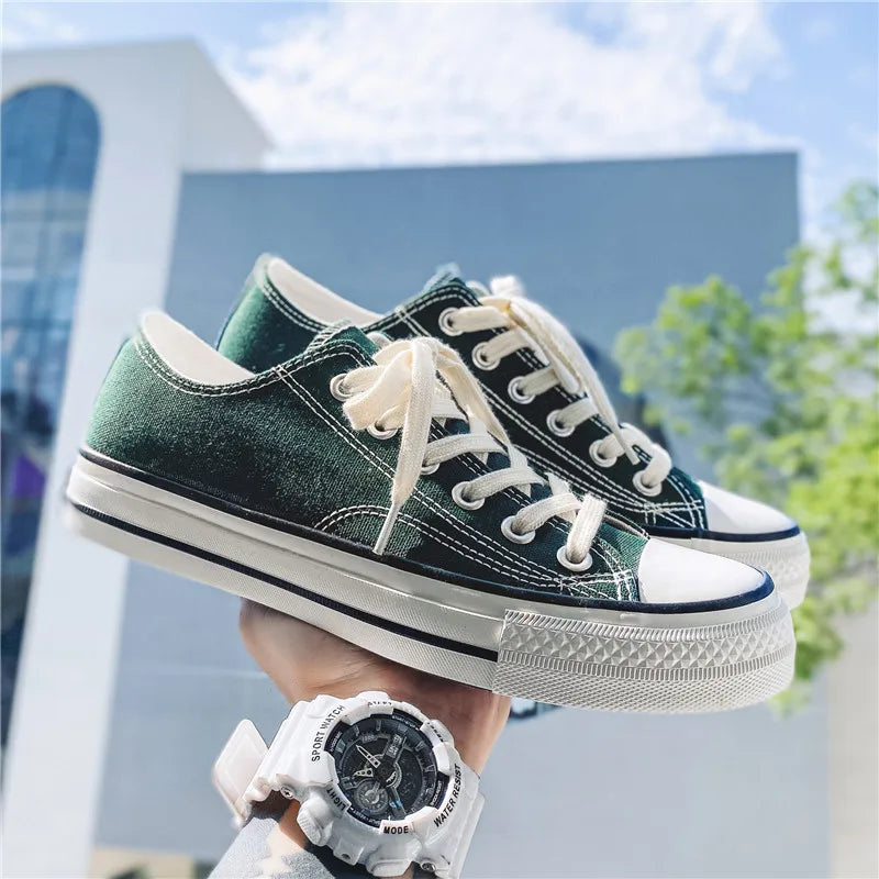 Brand Men's Shoes Breathable Light Men Canvas Shoes Flat Lace Up Low Top Comfortable Casual Fashion Male Sneakers Hot
