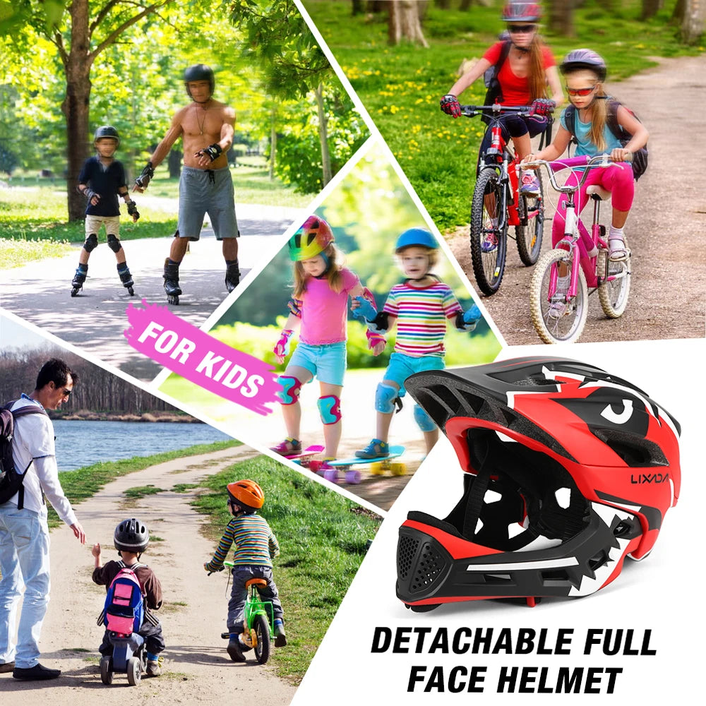 Kids Detachable Full Face Bike Helmet