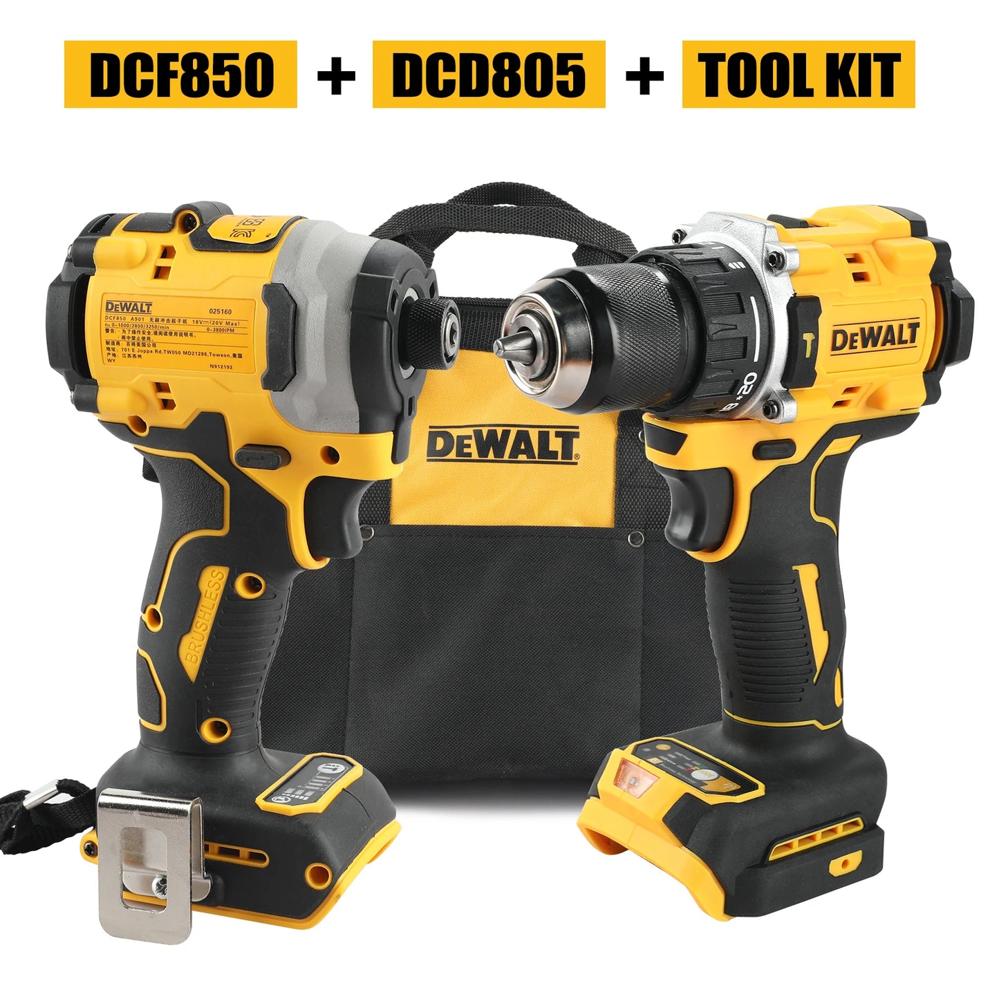 DeWalt Brushless Electric Drill/Screwdriver Combo (DCF805/DCD850):