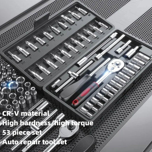 Car Repair Tool Kit – 46/53 Piece Socket & Ratchet Set