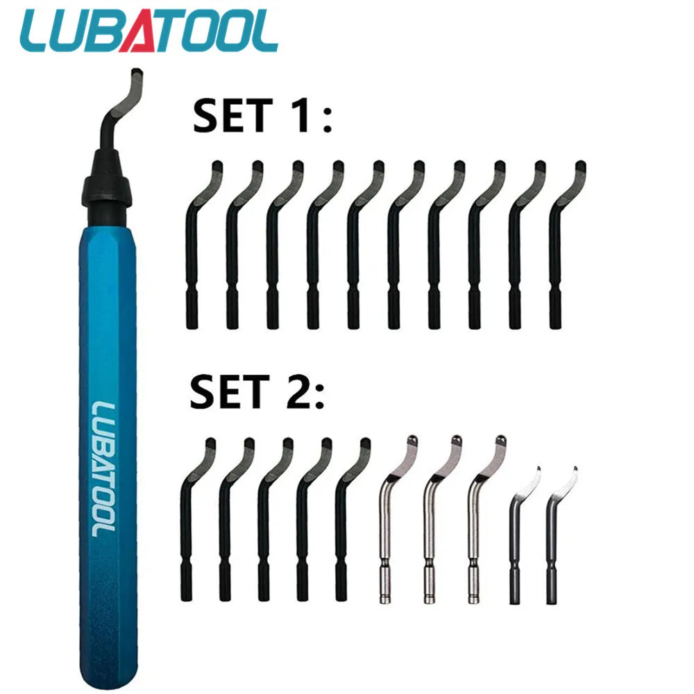 LUBATOOL Deburring Tool with 11 HSS Steel Blades: