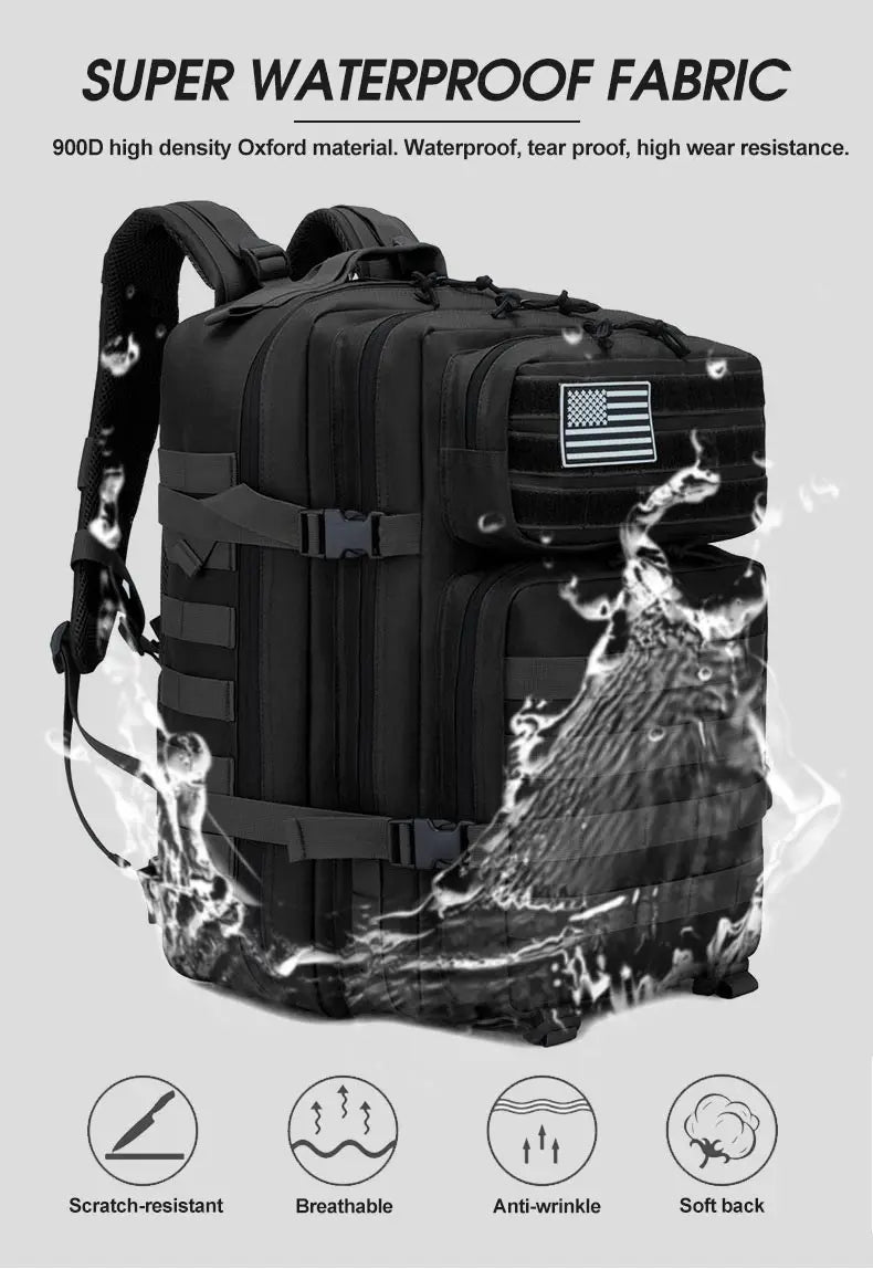 Multi-Functional Tactical Backpack – 50L / 35L / 25L | Waterproof & Large Capacity