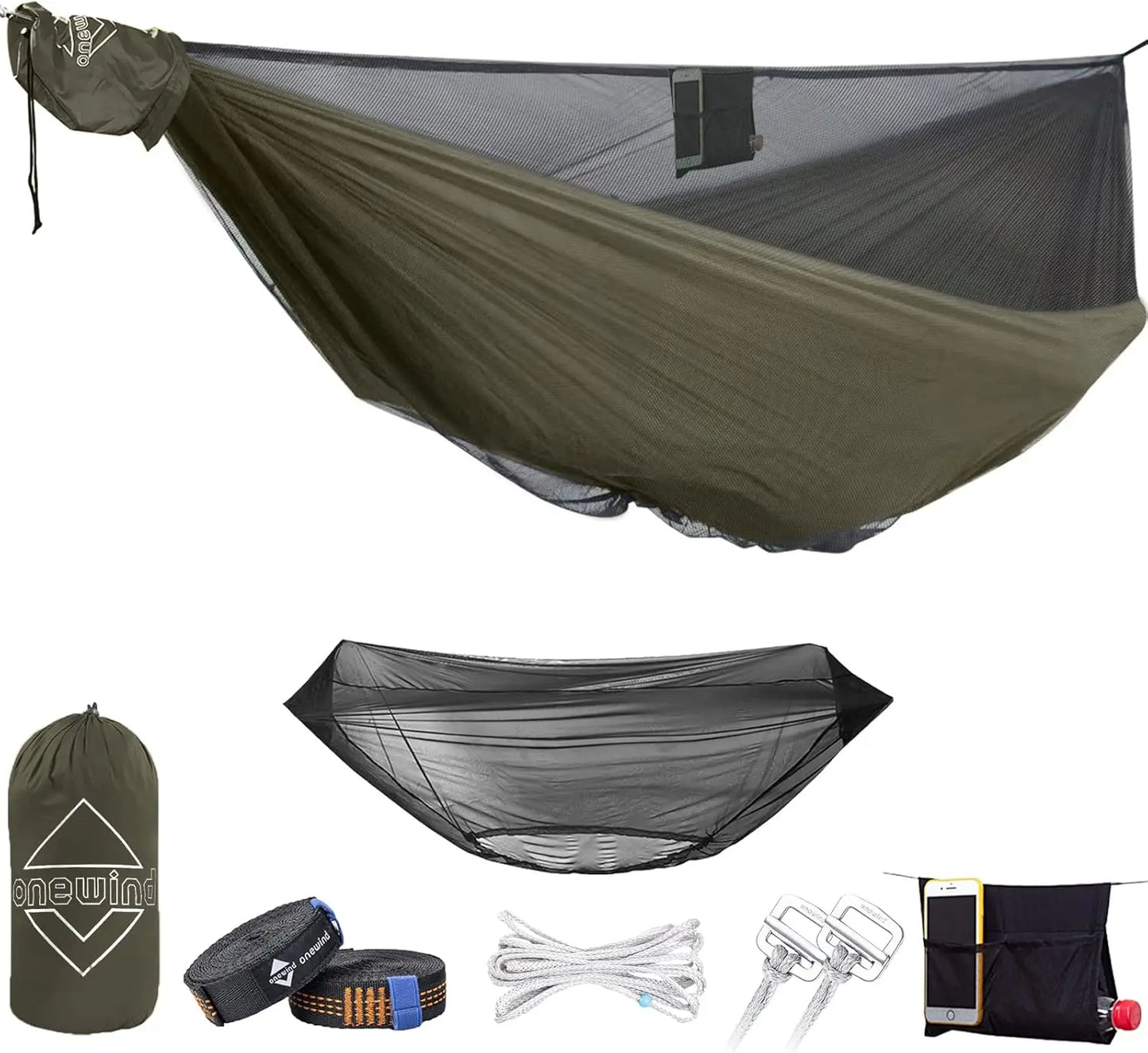 : 12Ft Camping Hammock with Mosquito Net