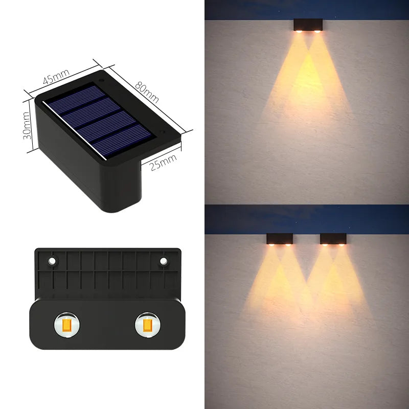 LED Solar Wall Lamp – Outdoor Waterproof Up & Down Lighting