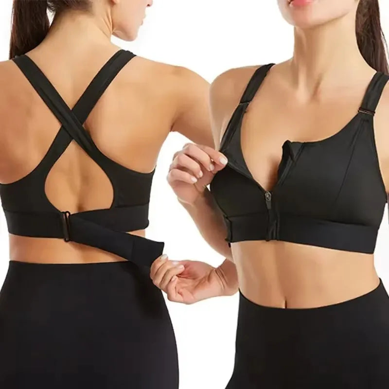 Shockproof Support, Elastic Fit, Slim Yoga Crop Top