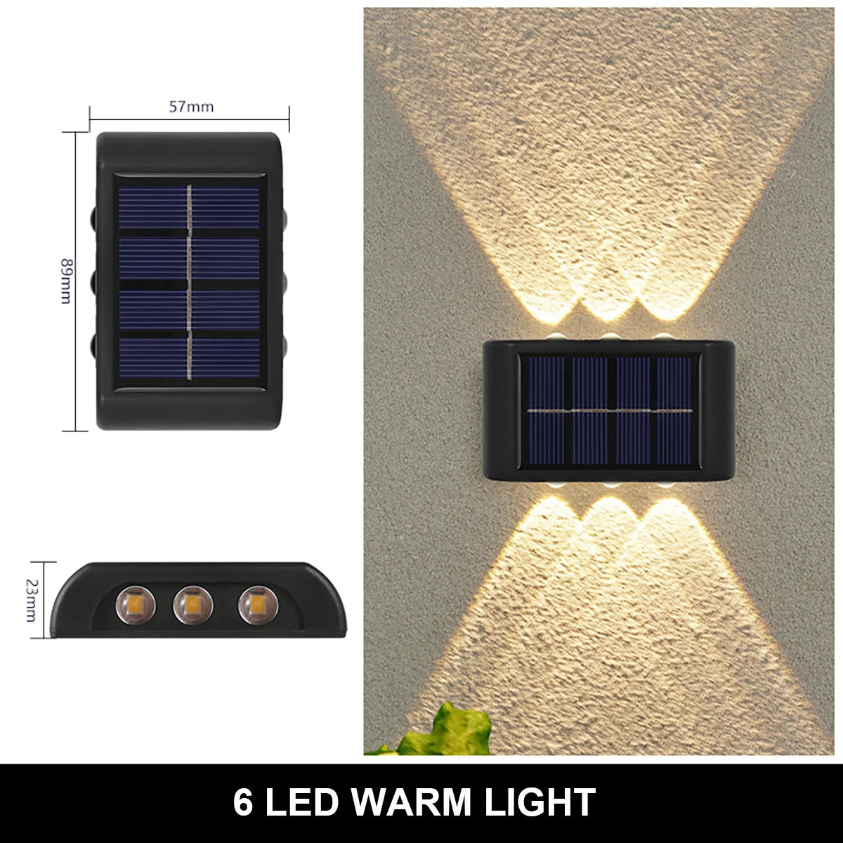 LED Solar Wall Lamp – Outdoor Waterproof Up & Down Lighting