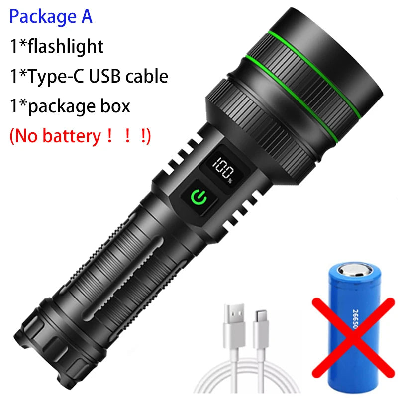 Bright Spotlight Long Range LED Flashlight: