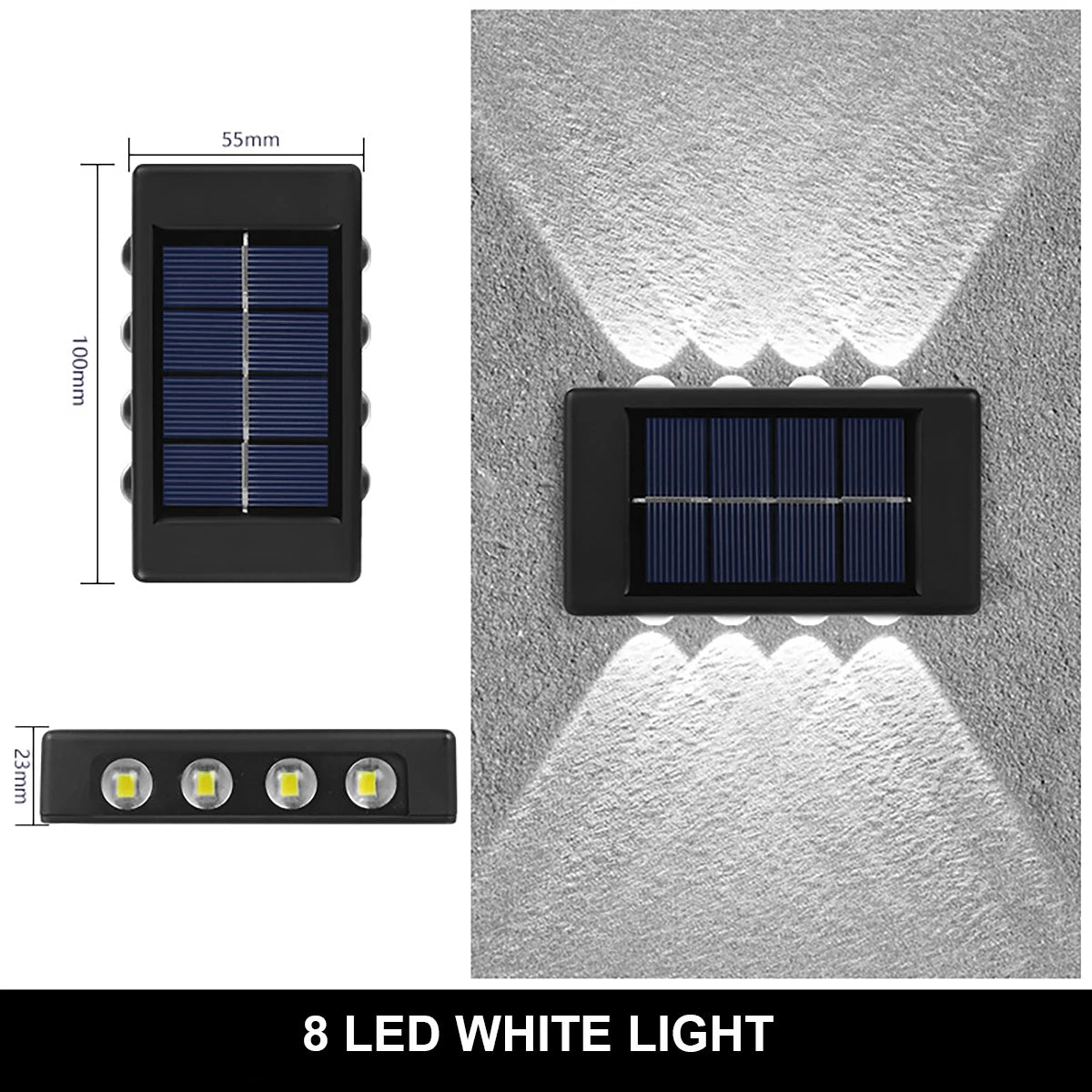 LED Solar Wall Lamp – Outdoor Waterproof Up & Down Lighting
