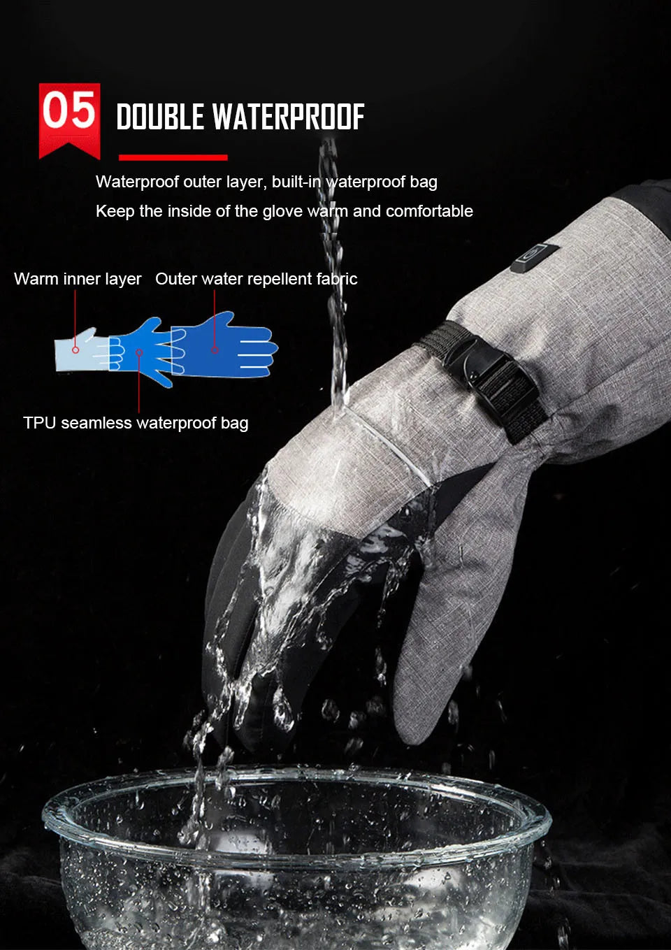 electric heated winter gloves,