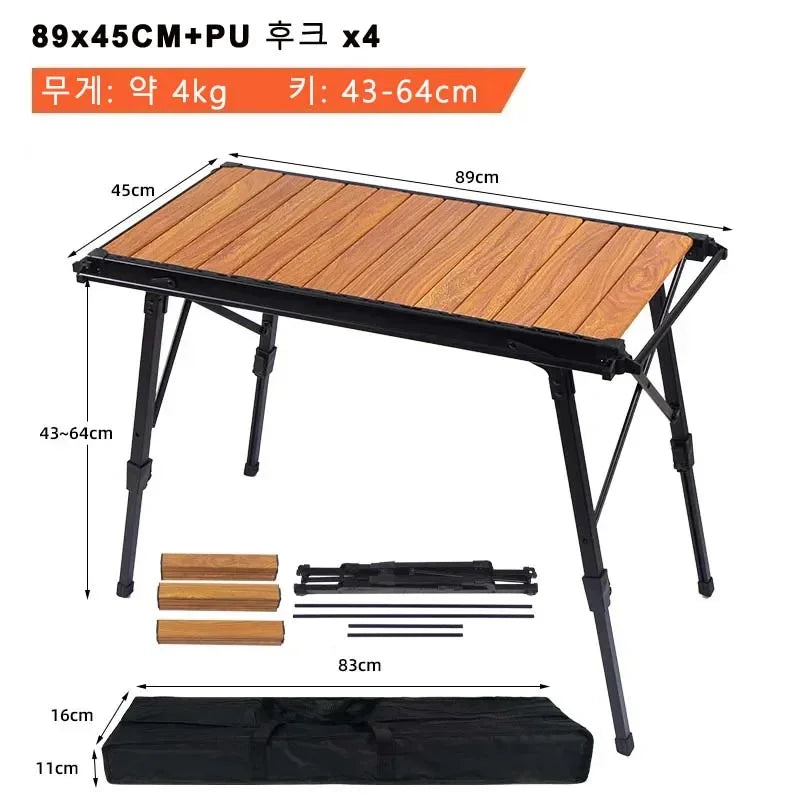 KRC CAMP Camping Folding Removable IGT Wood Table